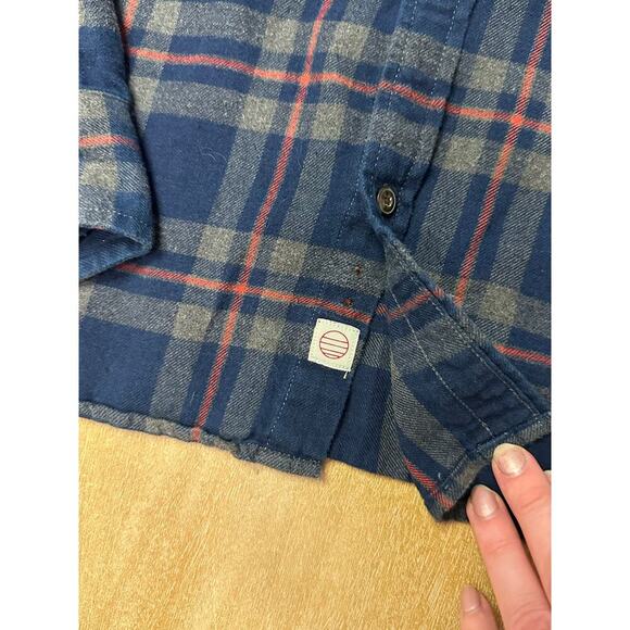 Marine Layer Classic Fit Balboa Button Down Navy Plaid XL - Picture 4 of 7